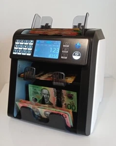 AUSSIE MONEY COUNTING MACHINE GENUINE AUSCOUNT AUS2000 PRO BANKNOTE SORTER - Picture 1 of 2