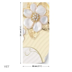 Türtapeten Selbstklebende Wandbild Tür Poster Blattgold Blume Elegante 1474 - Picture 1 of 2