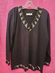 Premiere Designer VINTAGE Pullover mit Perlen Glitzer ** Medium - OHNE GRÖßENETIKETT - Bild 1 von 5
