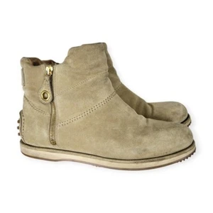 The Original Car Shoe Tan Suede Leather Ankle Boots Size 39 - Picture 1 of 9