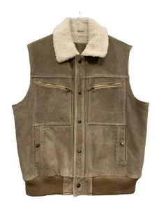 Giacca gilet cowboy repage vera pelle scamosciata sherpa interno rodeo grande nuovo - Foto 1 di 14