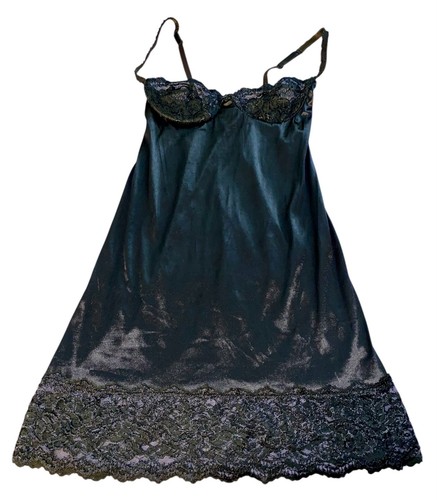 UNDERCOVER Abito nero Victoria's Secret anni 80 taglia 34B in pizzo slip USA