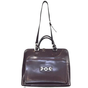 Metro Chic JEMA Laptop Tote Purse  Dual Handles Detachable Strap Deep Purple - Picture 1 of 17