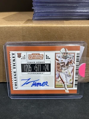 2019 Panini Contenders Draft Picks - College Ticket Travis Homer #276 (AU, RC) - Image 1 of 2