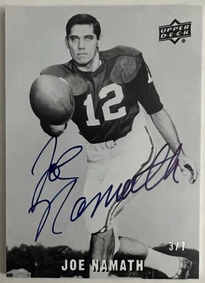 2013 Upper Deck Joe Namath Autograph #’d to 7 (On Card Auto) - Image 1 of 2