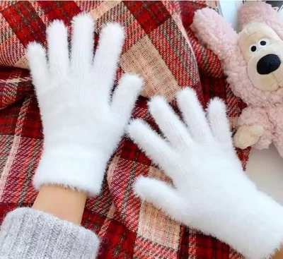 Mujeres Invierno Visón Terciopelo Guantes Felpa Cálidos Cinco Dedos a Prueba de Frío Guantes de Ciclismo Foto 1 de 4