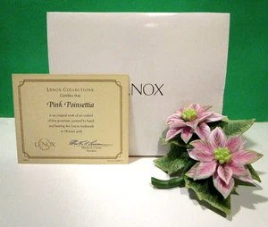 Figura Flor LENOX PINK POINSETTIA -- -- NUEVO en CAJA con Certificado de Autenticidad - Imagen 1 de 11