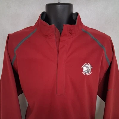 Chaqueta Pullover Nike Fit Golf Pebble Beach 1/4 Cremallera Grande Roja Logo Bordado Foto 1 de 4