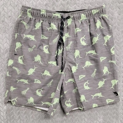 Salt Life Live Salty Hombre Talla Mediana Pantalones Cortos Bañador Bolsillos Gris Verde Foto 1 de 4