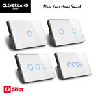 Au Stock Touch glass Light Switch 1 2 3 4 GANG Wall Light Switch Glass Panel LED
