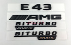 E43 AMG BITURBO 4 MATIC Trunk Emblem Badge Sticker for Mercedes Benz Matte black