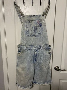 Union Bay 90s Short Overalls Size 36 Vintage Made In Mexico 100% Cotton - Picture 1 of 12