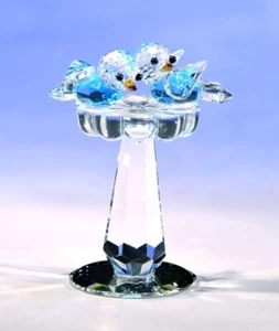 Nueva estatuilla miniatura Crystal World de 2" de alto baño de pájaros - Imagen 1 de 1