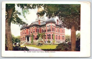 Boulder CO~Embossed Boulder County Courthouse~Burned Down, 1932~Postcard 1912 PC - Picture 1 of 2