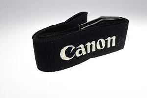 Véritable sangle de cou pour appareil photo Canon SPP28 1,5" en nylon noir avec pattes #G956 - Photo 1 sur 6