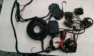 USED  JOHNSON EVINRUDE V-4 CYLINDER INTERNAL HARNESS WITH COMPONENTS  - Image 1 of 2