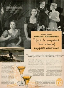 1939 Wine Margaret Bourke-White Reports Airplane Camera Gather Vintage Print Ad - Picture 1 of 8