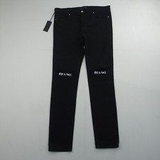RTA Bryant RIP Skinny Jeans Mens 38 Black 33" INSM Distressed Japanese Denim NWT