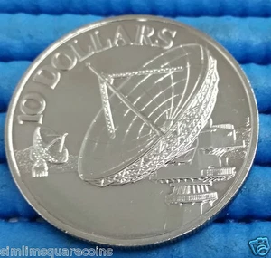 1980 Singapore $10 Two Communication Satellite Earth Station Antennae Coin - Picture 1 of 2