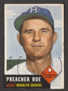 1953 Topps #254 Preacher Roe Brooklyn Dodgers vg-ex Set Break - Picture 1 of 2