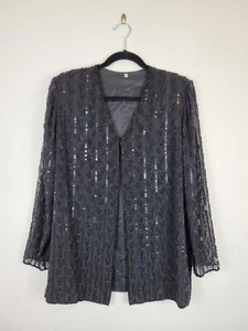 Kanga Collection By Lady Tryon Vintage Beaded Evening Jacket Black Size 38/Uk 10 - Picture 1 of 23