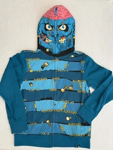 Boys Brothers Justice Zombie Monster Brain Full Face Zip Hoodie Sweatshirt M 10 - Picture 1 of 7