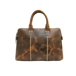 Rustico Hunter Brown Leather Laptop Sleeve Unisex Leather Laptop bag - Afbeelding 1 van 7