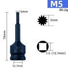 3 Inch Socket Adapter 12 Point Screwdriver Bit For 1/2 Inch Drive Wrench