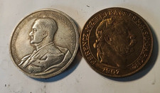 2 x Hungary coins 5 Pengo Miklos Horthy 1920s & 100 Kprona Ferenz Josef 1907