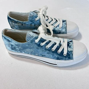 Union Bay Women's Teal Crushed Velvet Fashion Sneakers 10 M Dressy Prom Dancing - Picture 1 of 6