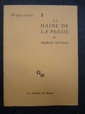 Bataille La Haine De La Poesie Primeira Edição Numerada 1947
