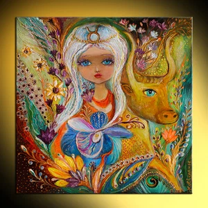 Hadas del zodiaco serie Tauro de alta calidad arte pop giclee Elena Kotliarker - Imagen 1 de 4