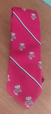 Vintage Wisconsin Bucky Badger Neck Tie 57 Inch USA - Image 1 of 4