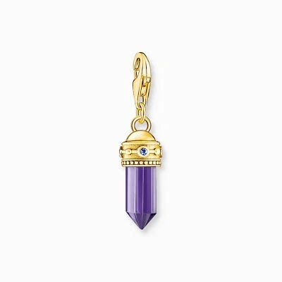 THOMAS SABO Charm Anhänger imitierter Amethyst 925 Silber vergoldet 2048-973-13 - Bild 1 von 4