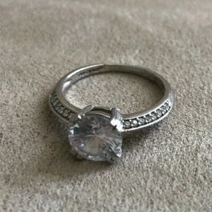 Anello promessa topazio bianco IBB CN argento sterling 925 zirconi misura 7 - Foto 1 di 11