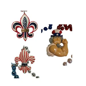 3 USA rot weiß blau 4. Juli, Uncle Sam, Fleur de Lis, Sammlung Karneval... - Bild 1 von 7