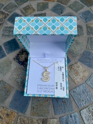 Rachel Zoe sterling silver necklace initial S Foto 1 de 4