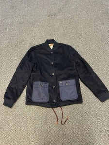 Scotch And Soda Reversible Bomber Jacket Mens Size Large Navy Wool - Picture 1 of 14