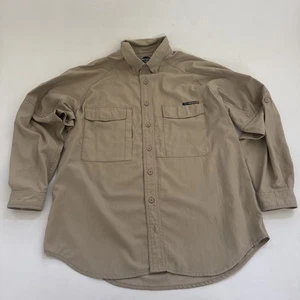 VTG ExOfficio Shirt Mens Medium Button Up Roll Tab Vented Fishing Outdoors NYLON - Picture 1 of 9