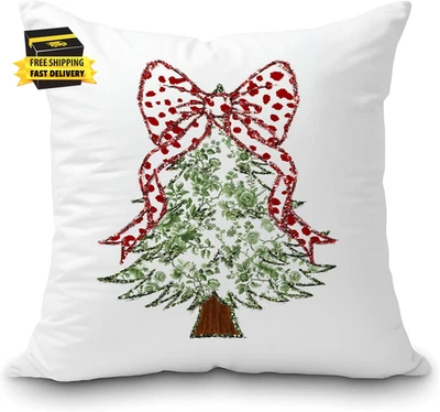 Red and Green Christmas Decor Pillow Covers — Red and Green Chinoiserie Christma - Image 1 of 4