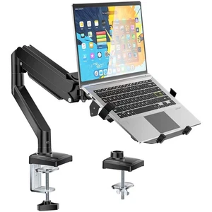 Laptop Desk Mount, 2-in-1 Monitor Mount with Adjustable Laptop Tray, Fits Max... - Picture 1 of 7