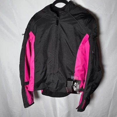 Joe Rocket Turbulent Women's Motorcycle Jacket Black Pink Size 2 Diva (3XL) NWT - Image 1 of 4