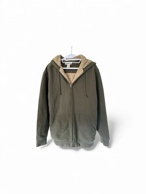 LL Bean Katahdin Iron Works Sudadera con Capucha Cremallera Completa Forrada Sherpa Mediana-Alta Grn Foto 1 de 4