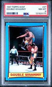 1987 TOPPS WWF ROUGEAU BROTHERS DOUBLE WHAMMY #27 TRADING CARD | PSA 8 NM-MT - Picture 1 of 4
