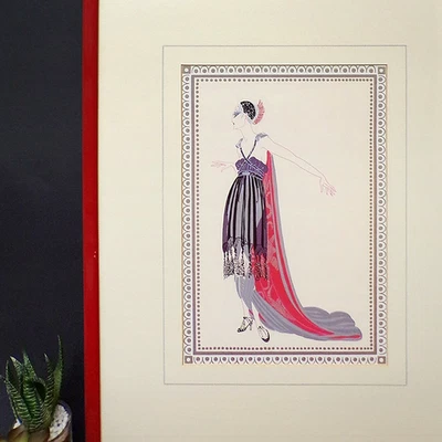 Impresión Erte Enmarcada Art Deco Retrato Mujer Dama Francesa Vintage Moda Vampiros Foto 1 de 4