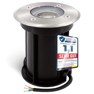 BORU Bodeneinbaustrahler rund IP67 mit dimmbar LED GU10 7W neutralweiß - Bild 1 von 4