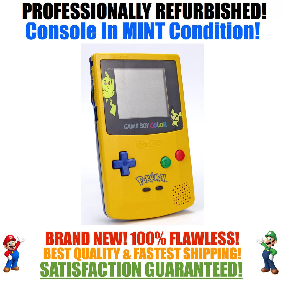 *NEW SCREEN* Nintendo Game Boy Color GBC Pikachu Pokemon Limited Edition System - Image 1 of 1