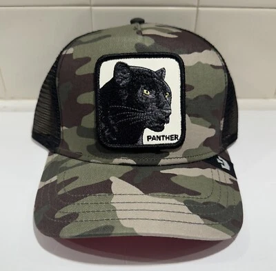 Goorin Bros Negro Pantera Granja Camuflaje Malla Espalda Camionero Snapback Sombrero Foto 1 de 4