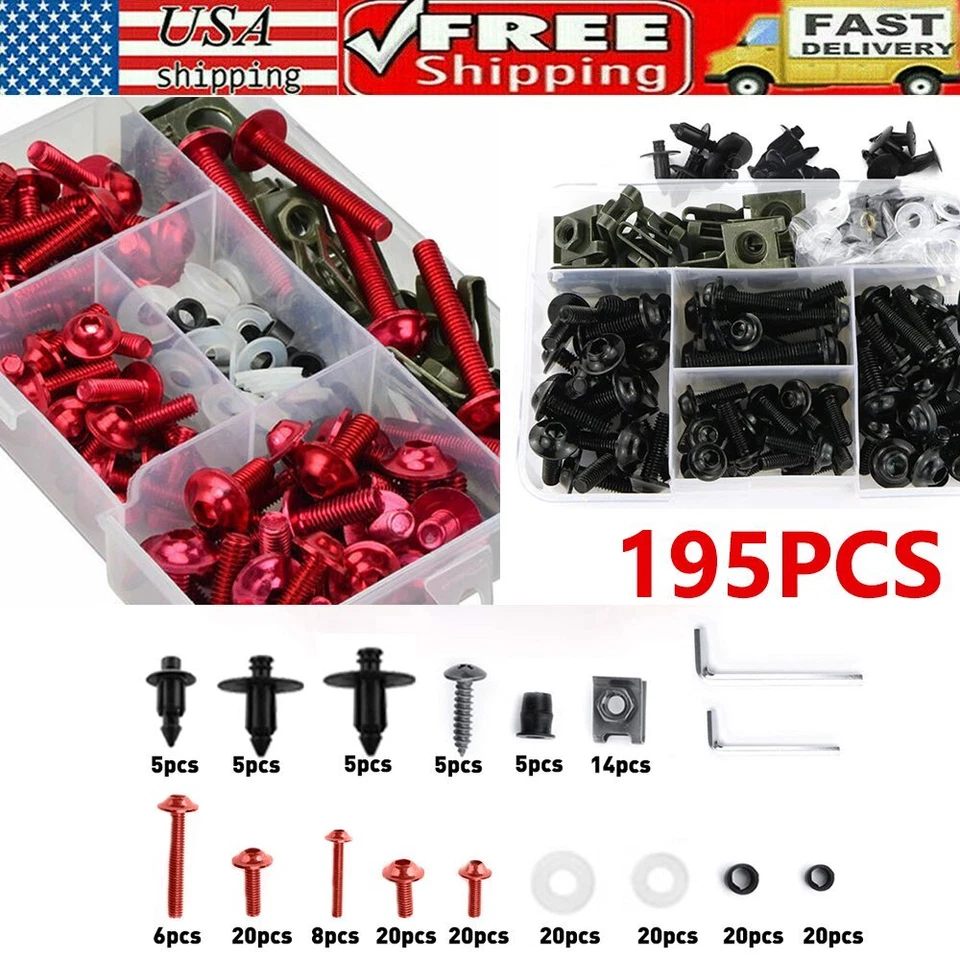 Complete Fairing Bolts Screws Kit for Suzuki GSXR600 GSXR750 1000 GSX1300R SV650 - Image 1 of 4