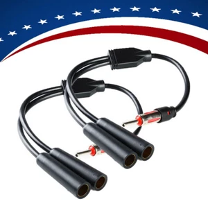 2pack Car Radio Stereo Antenna Splitter Y Adaptor Cable 1 Male to 2 Female Plug - Picture 1 of 6